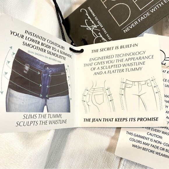 DIANE GILMAN FOREVER LUX SLIM BOOT WHITE DENIM JEANS 4 TALL NWT - Picture 7 of 16